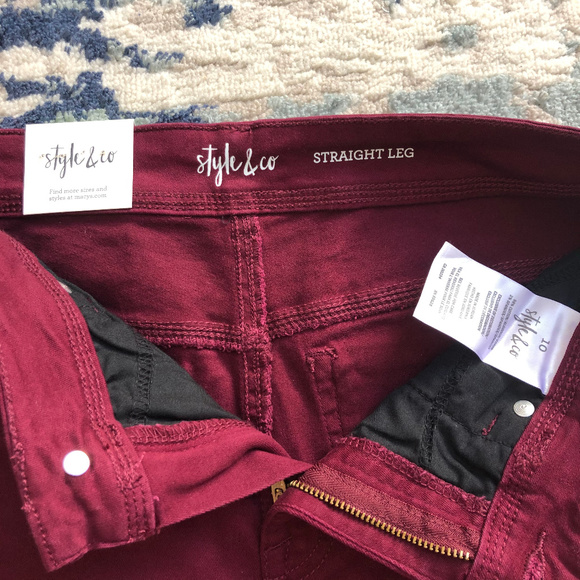 Style&Co Tummy Control Rail Straight Leg Embroider - Picture 7 of 8